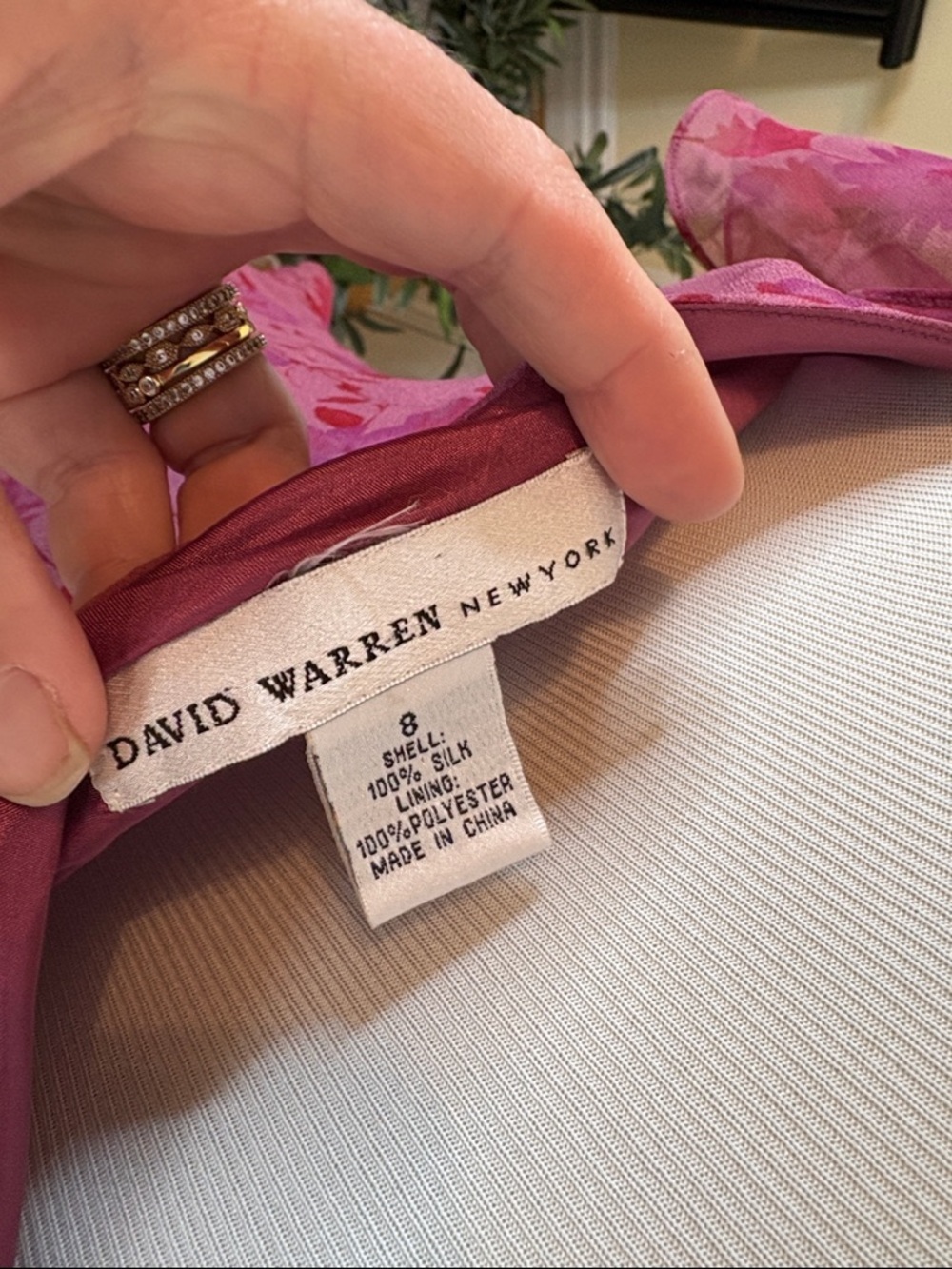 David Warren Vintage Silk Floral Scoop Neck Chiffon Blouse in Berry Plum | 8 - Picture 2 of 5